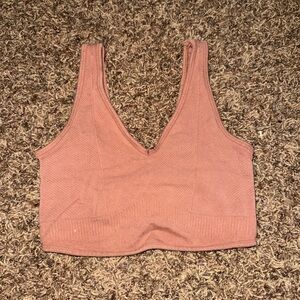 Gymshark Dusty Rose Ribbed V-Neck Bralette